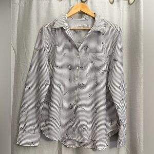 Reserved Black and White Striped Men's Shirt